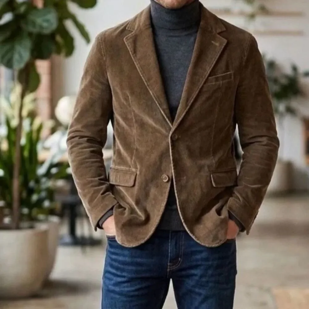 Armani Exchange A|X Corduroy Sport Coat Blazer Casual Jacket Medium Camel Brown
